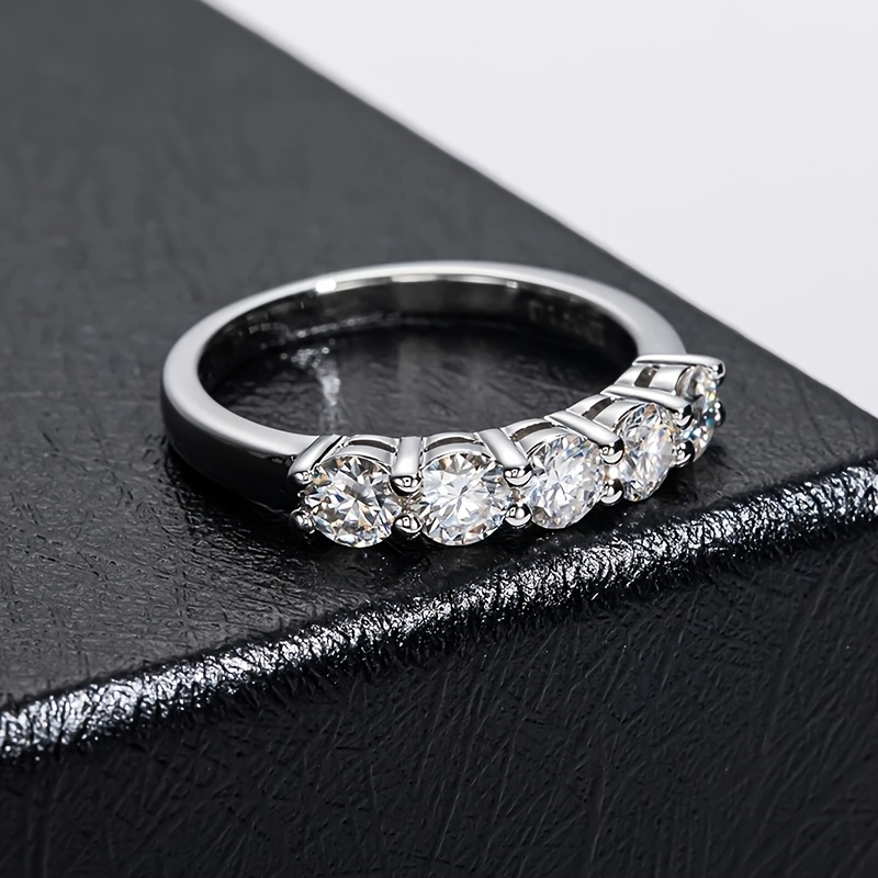 TEMU 925 Silver Women's Ring, 1.5 Carat Round Moissanite Ring - Jewelry For Wedding & Engagement, Daily Wear & Dating, Perfect Gift For Lover, Friend