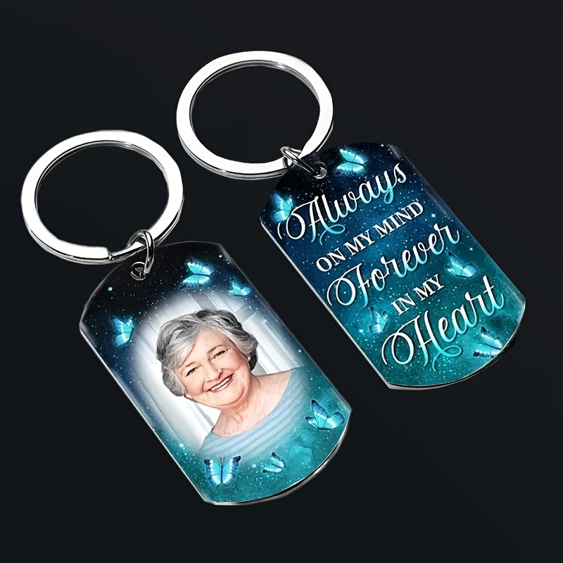 

1pc Stainless Steel Memorial Keychain With Engraved Sympathy Message, Custom Photo Keepsake For Grieving, Personalized Condolence Gift For Loss Of Mother, Non-woven, Easter, Thanksgiving,