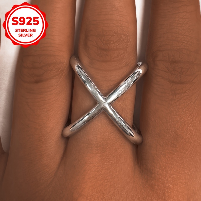 925Silver Retro Cross Women's Ring