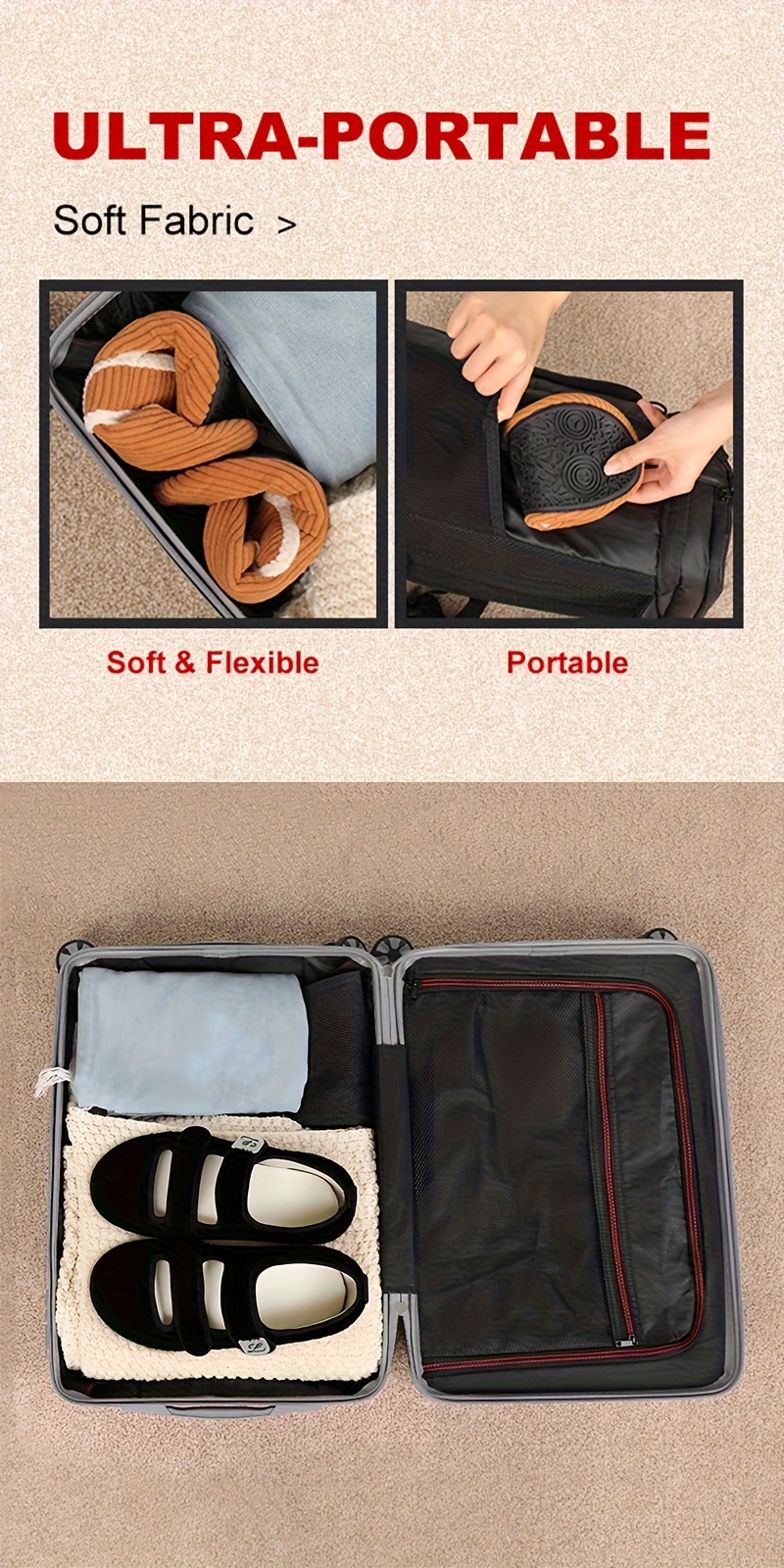 Women'S Plush Flat Shoes | Indoor & Outdoor with Rubber Sole, Hook-and-loop Fastener, Solid Color Fabric Upper and Insole, Non-slip, Low Top