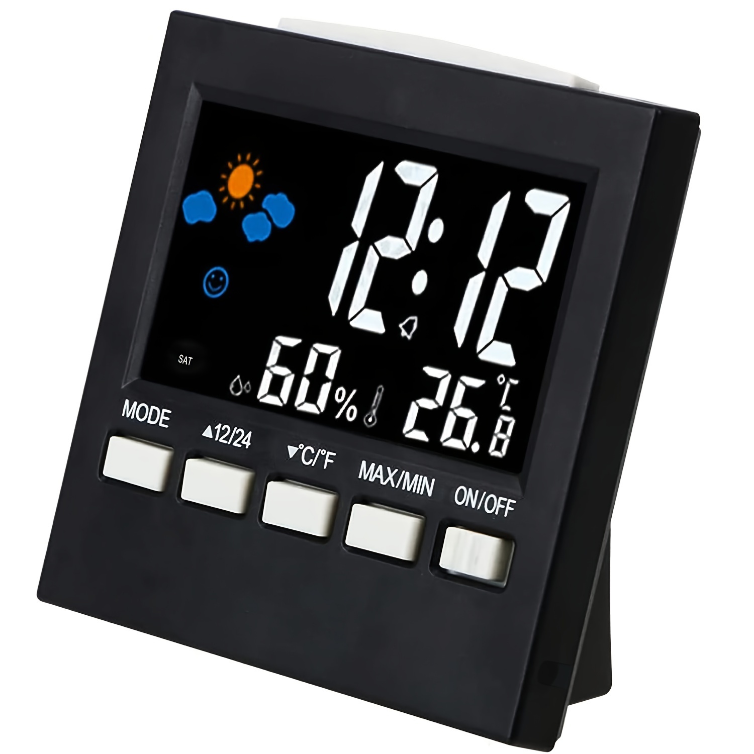 Reloj despertador Digital para mesita de noche, pantalla de temperatura,  hora, despertador de mesa, decoración del hogar, reloj electrónico  inteligente LED - AliExpress