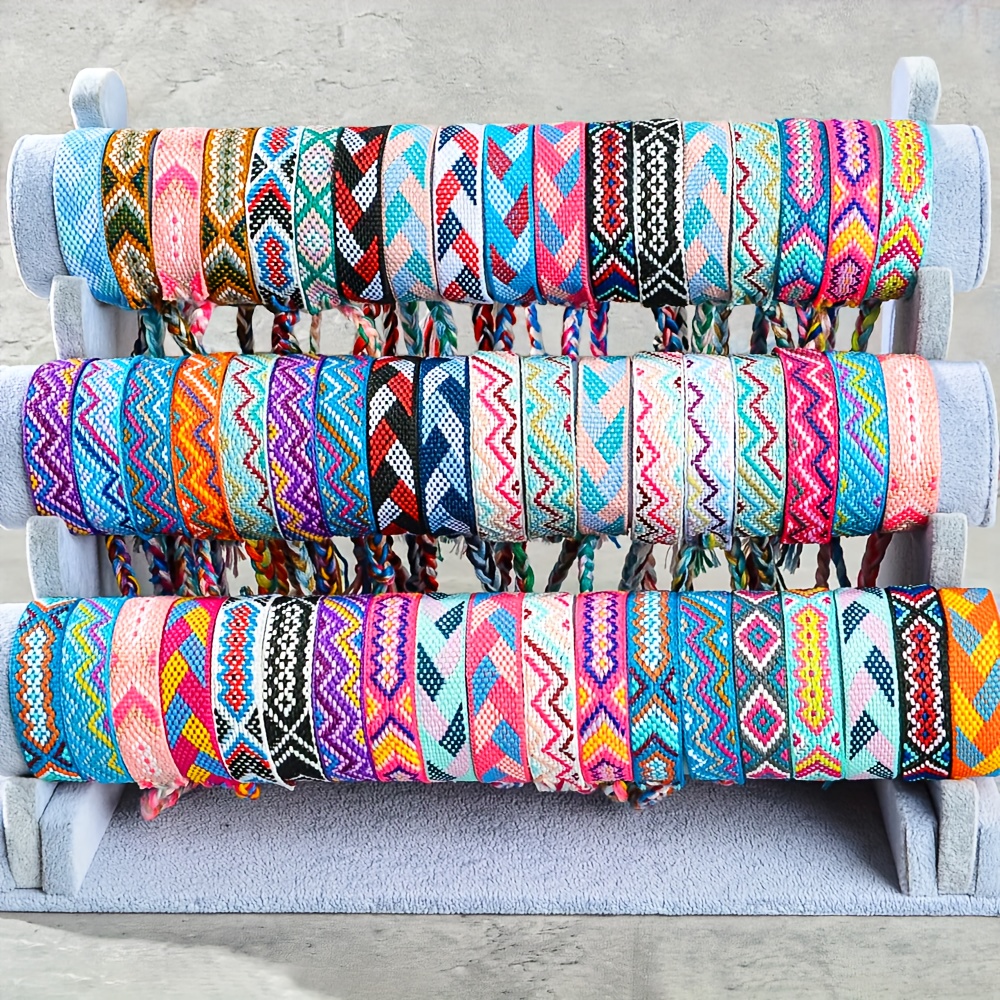 24pcs Boho Chic Braided Bracelet Set, Perfect Gift For Family & , Ideal For Casual Attire