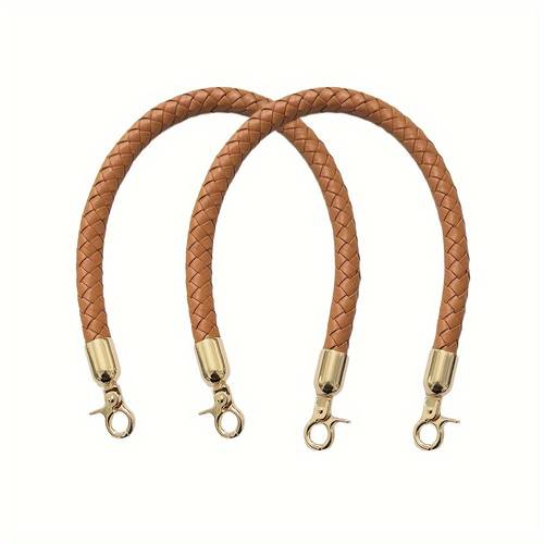 2pcs braided bag handles with buckles handbag chain straps replacement shoulder accessory for purse making wallet making diy wallet making