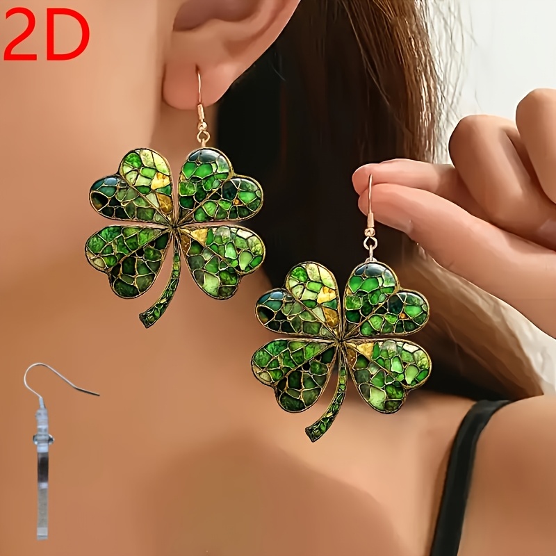 Vintage Inspired Four Leaf Clover Earrings for Women