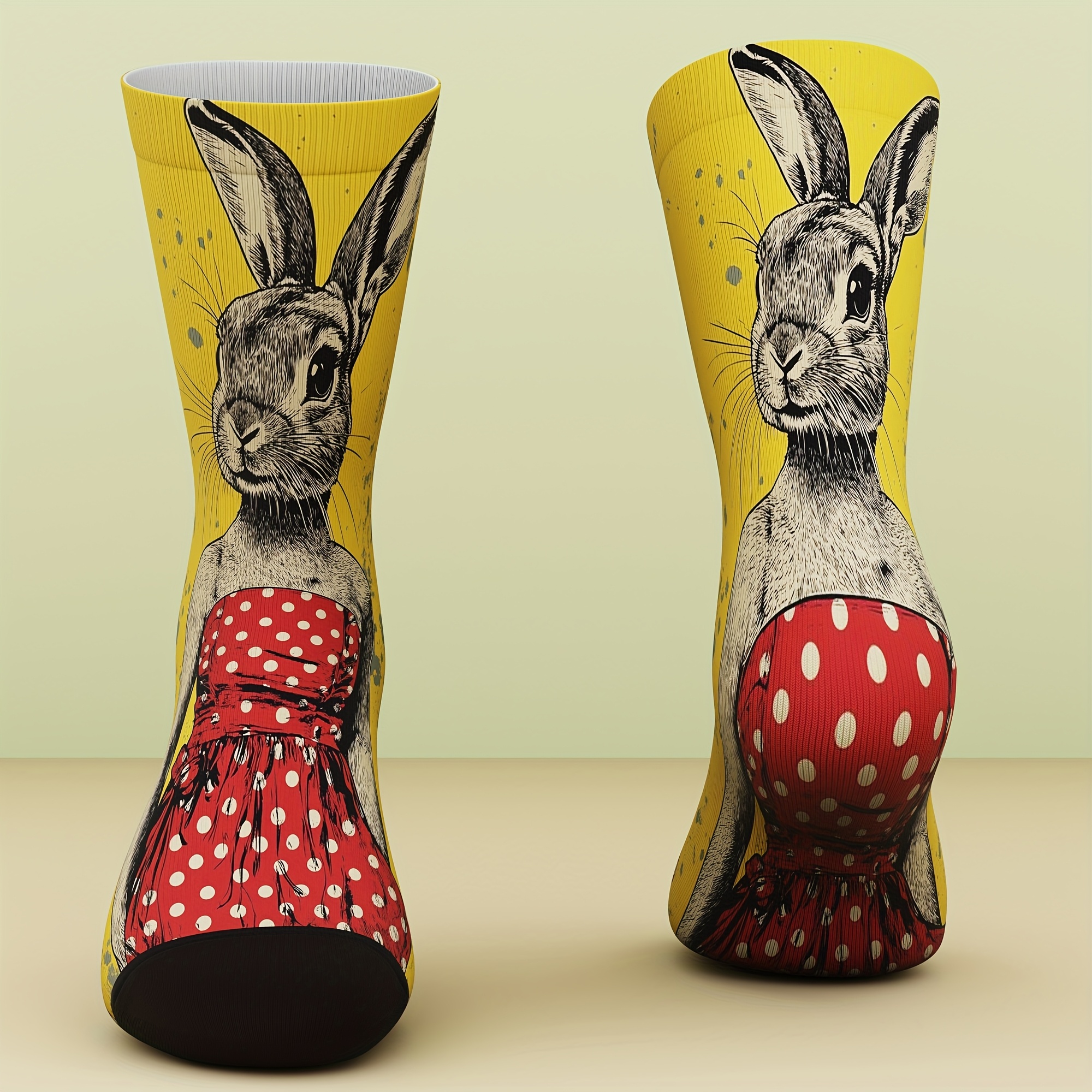 TEMU 1 Pair Of Easter-themed Unisex Socks, Fun And Fashionable, Comfortable And Breathable, Suitable For Outdoor Sports, , Machine Washable, With 3d