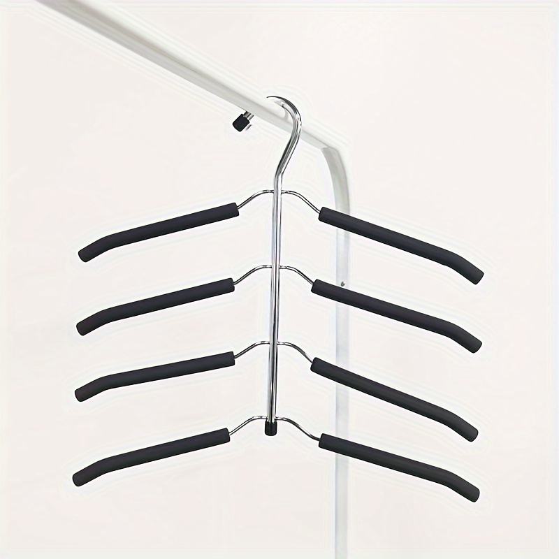 Image of 1pc Non-slip Stainless Steel Clothes Hanger With Foam Shirt Tree And Design For Coats And Shirts - Wardrobe Storage Organizer, Sweater Hanger Coat Hanger, Wardrobe, Wardrobe, Home Storage Rack