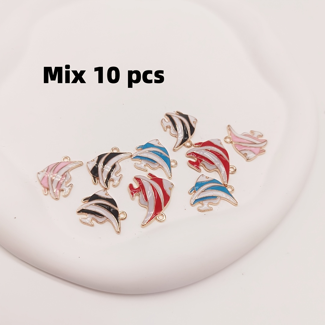 TEMU 10 Pezzi 20 Pezzi 30 Pezzi Ciondolo a Forma di Piccolo Pesce con di Olio in Squisita - Orecchini , Accessori per Capelli, Gioielli da Donna, -