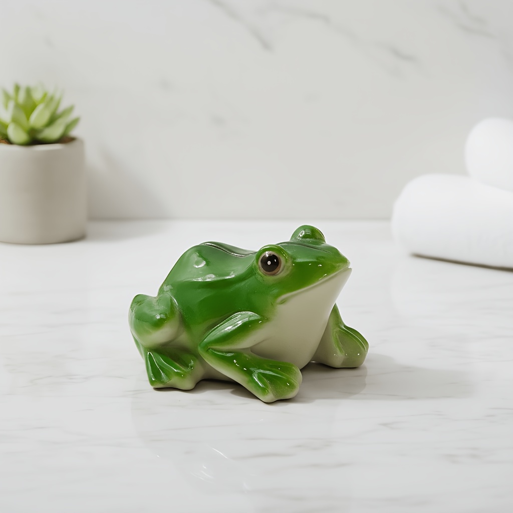 Image of Whimsical Frog Figurines With Mini , Fairy Garden Pond Decor For Terrarium, Succulent Planter Accents - Cute Miniature Landscape Statue For Home, Balcony, Patio, Zen Garden & Desktop
