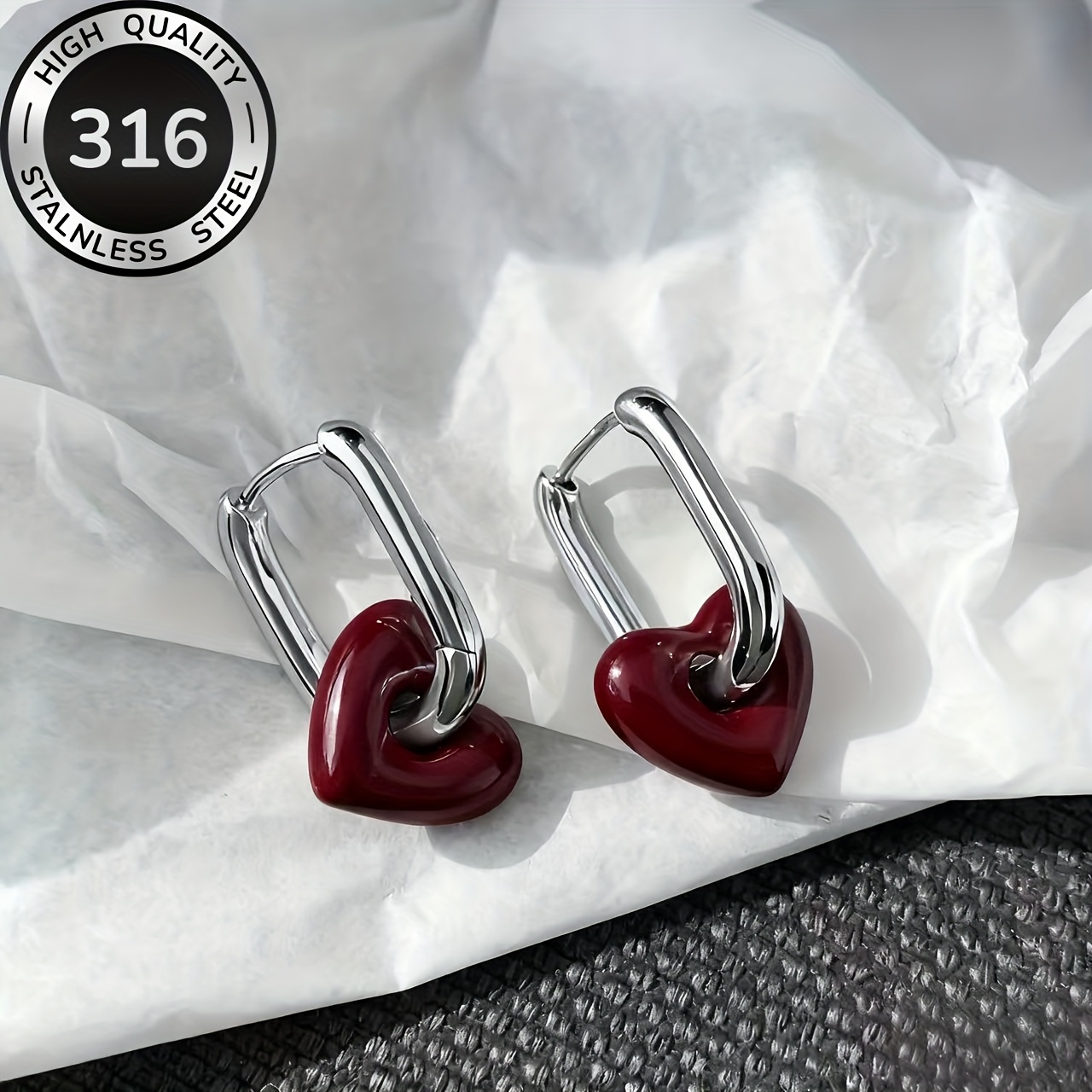 E-shop LIOROSA Damen Hypoallergene Edelstahl Herz Ohrringe 18K Goldbeschichtet – Ideal für & Partys, Bequem für Weihnachten, Valentinstag, Elegantes