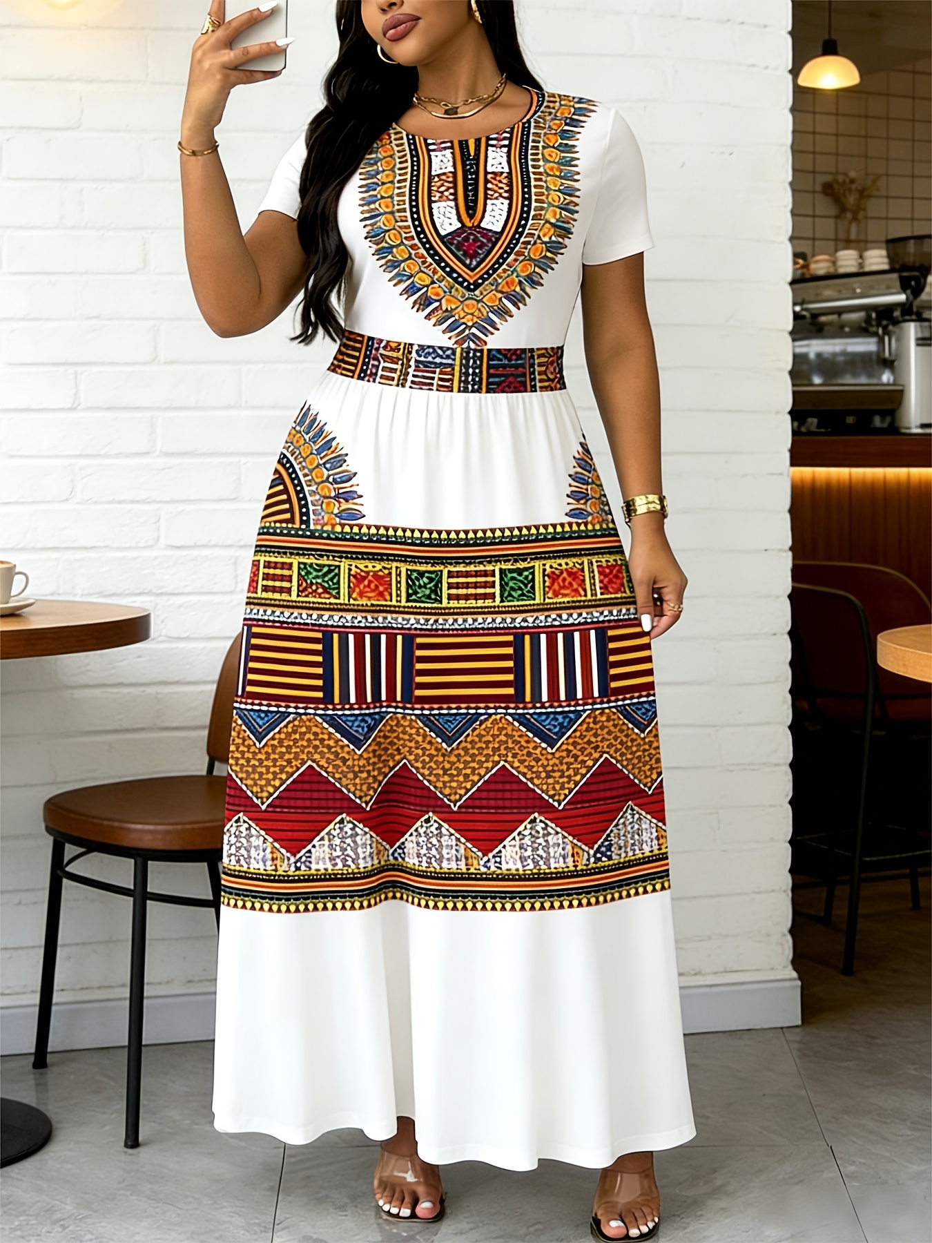 flowy african dresses Taipei Flow - African Print Dress M main image 0