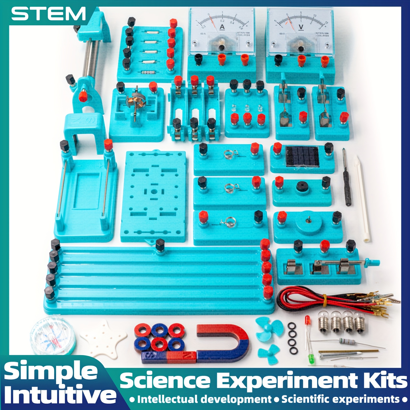 ערכת ניסויים מדעיים stem מהדורה מובחרת - קופסת ניסויים פיזיקליים וחשמליים 3 שכבות עם 100+ כלי מעבדה, 100+ ניסויים, 100+ פעילויות, ערכות מדעיות עבור, ערכת מדע חינוכית, ערכת מדע עמידה פרטי מוצר 8