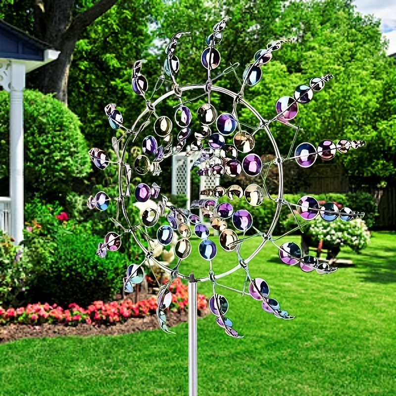 

Vintage-style Metal Windmill - Decorative Geometric Ironwork Garden Ornament For Outdoor Patio