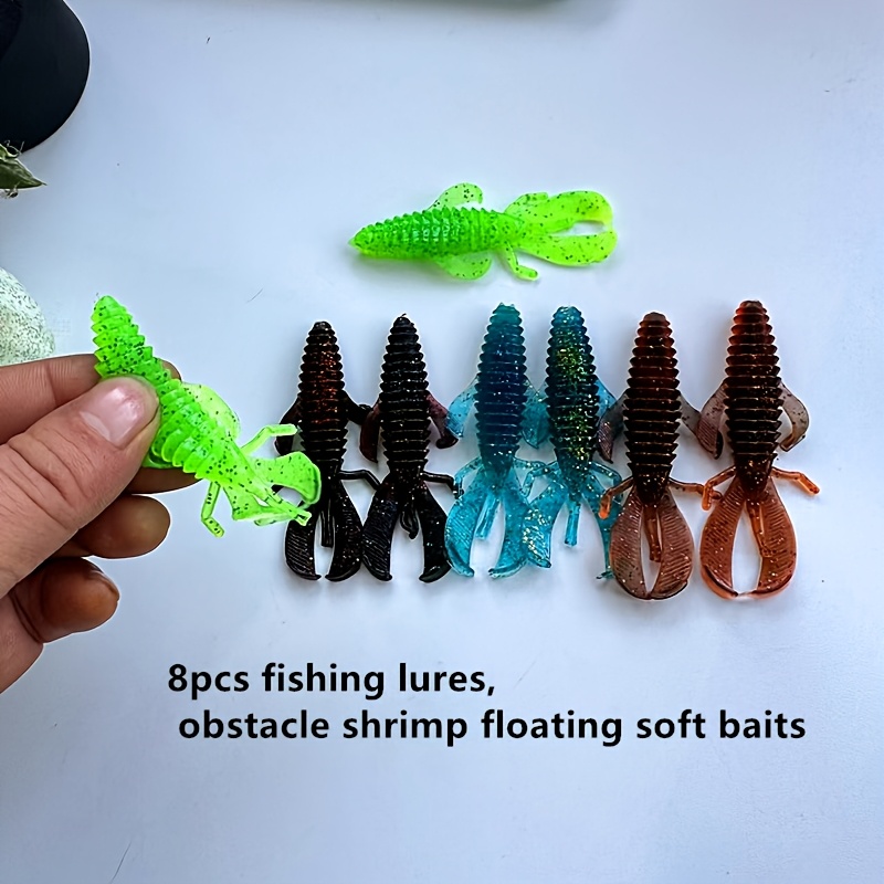 TEMU Juego de 8 señuelos de blandos flotantes tipo obstáculo, 0., varios colores disponibles, de pesca para montaje Ned Rig, surtido para pesca con