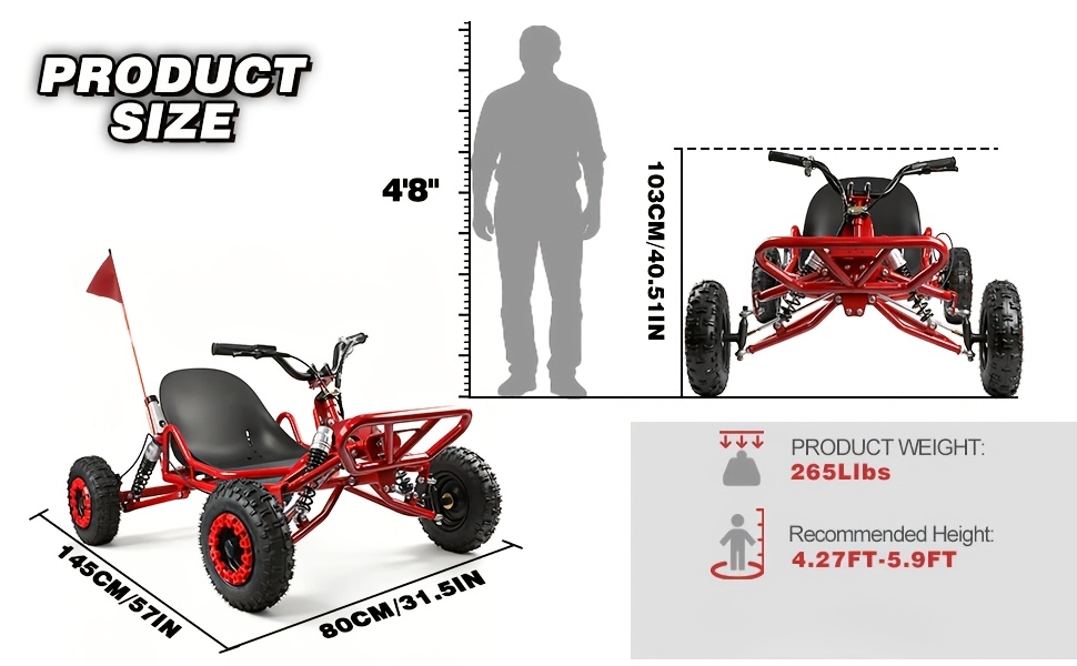 adult go-karts and   off- -karts, 6-inch off-road tires, rear disc brakes Product details 12