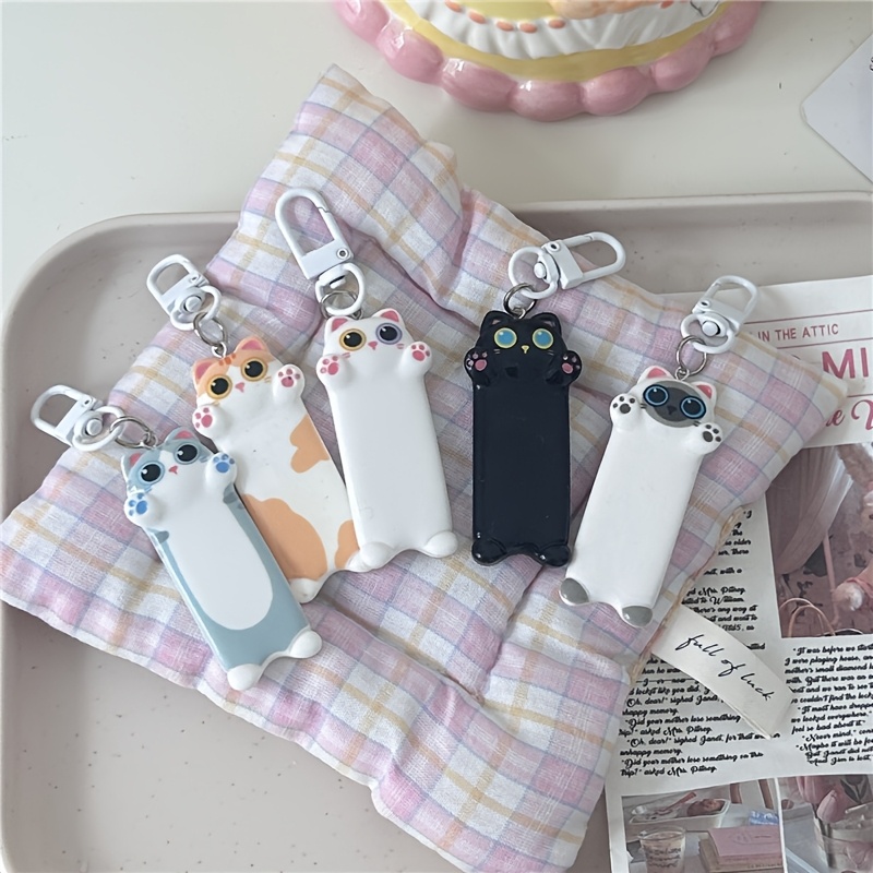 

5-pack Keychains, Cute Animal Lanyard Charms, Alloy & Resin Rectangular Bag Pendants, Couple's Key Rings With Lobster Clasp, Decorative Fashion Accessories