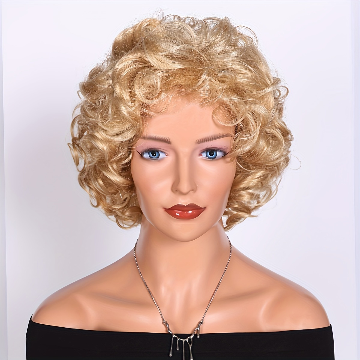 Image of Women' Short Curly Wig With 8-inch Rose - Heat-resistant Synthetic Hair Suitable For Beginners, Daily Use & For Wedding, Volume & Of Style