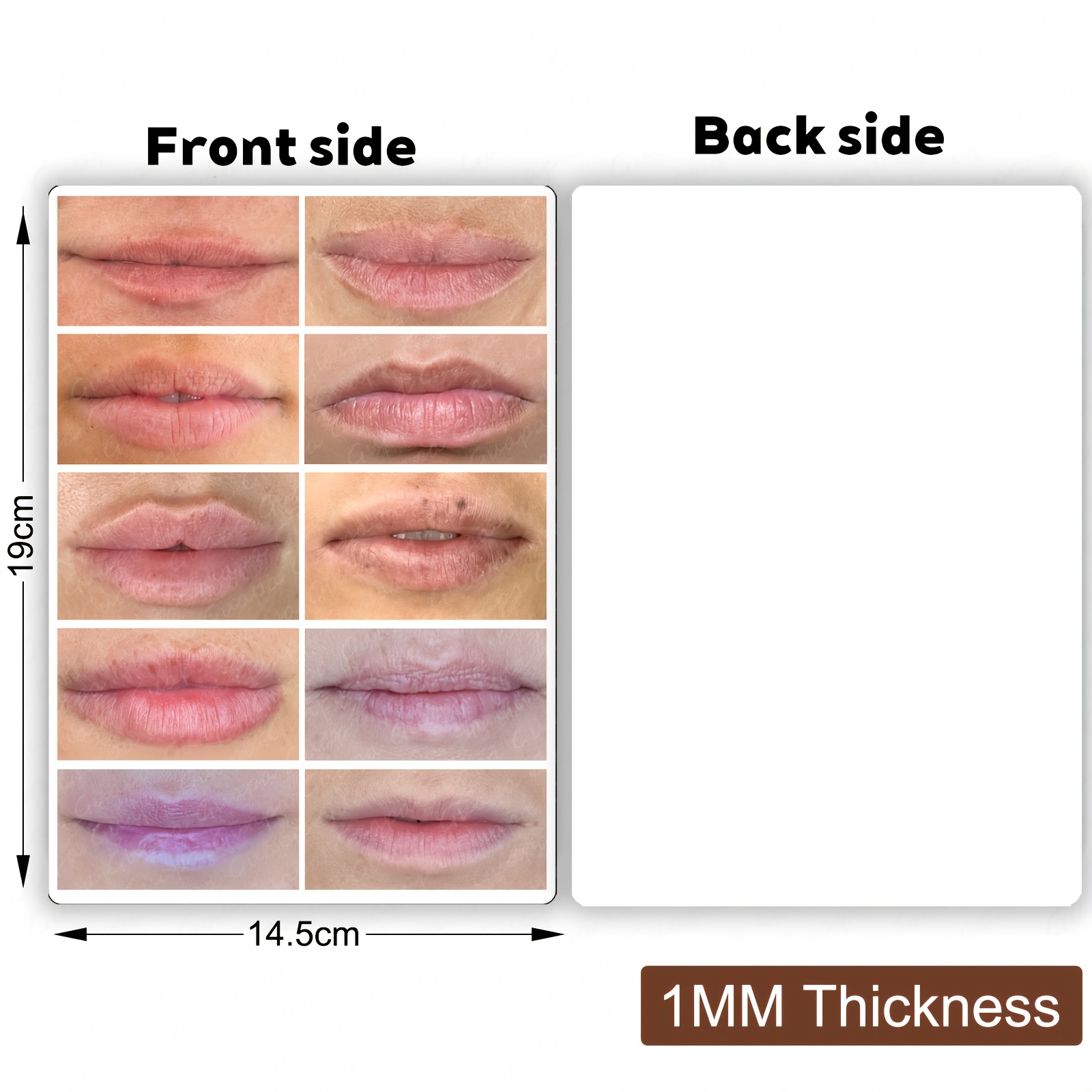 Image of 1pc Realistic Lip Practice Skin - Silicone Tattoo Pad For Color Correction, Lip Mapping, And Semi-permanent Makeup Lip Blush Training Supplies
