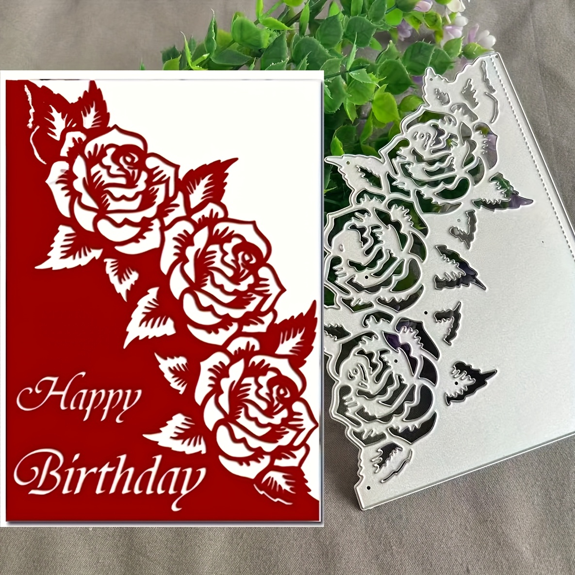 TEMU 1pc A Unique Flower Greeting Card Metal Die, Perfect For Scrapbooking And Embossing, Ideal For Crafting Handmade Greeting Cards And Gift Card