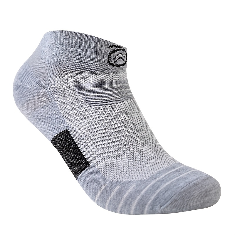 TEMU 5 Pairs Men's Sports Socks - Comfortable Breathable Spring Summer Autumn Running Socks, Anti-slip Sweat-absorbing Marathon Outdoor Casual Socks,