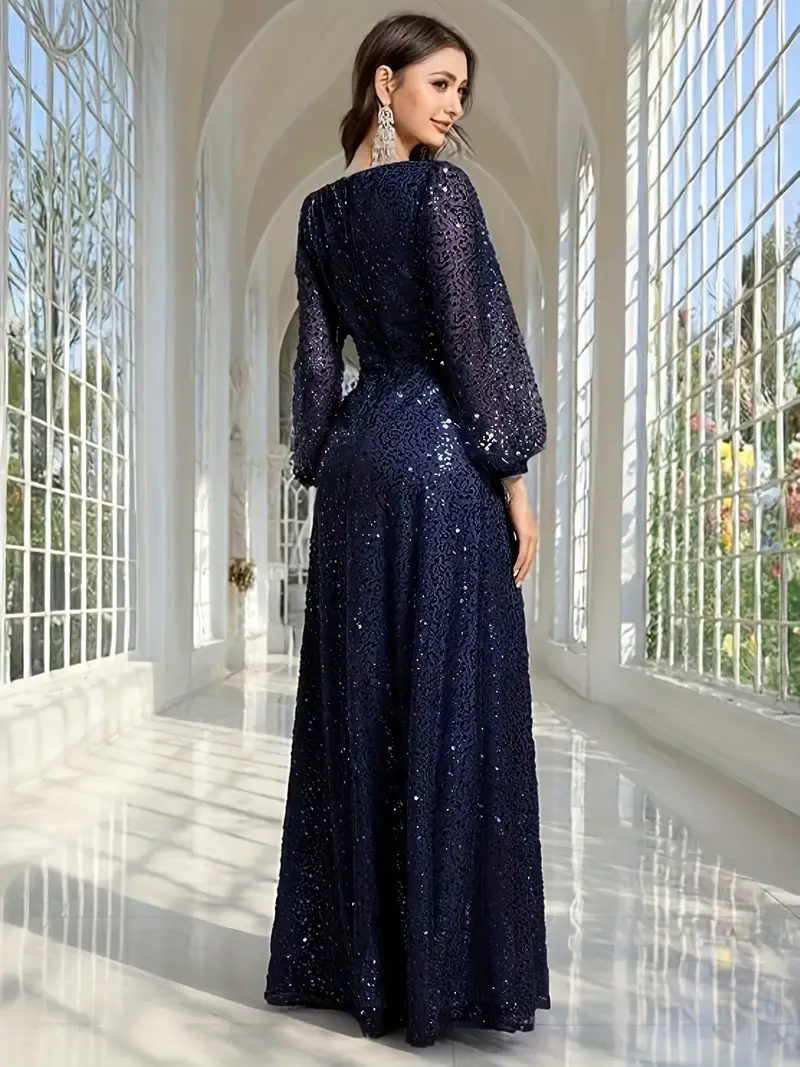 elegant sequins bridesmaid dresses with sleeves EVERPRETTY Plus Size Women's Round Neck Floral Sequin Mesh Light Purple Bridesmaid Dress, Short Sleeve, Suitable For Evening Gala, Wedding Dresses For Bridal, Formal Dresses For Special Occasion Spring Elegant Party |