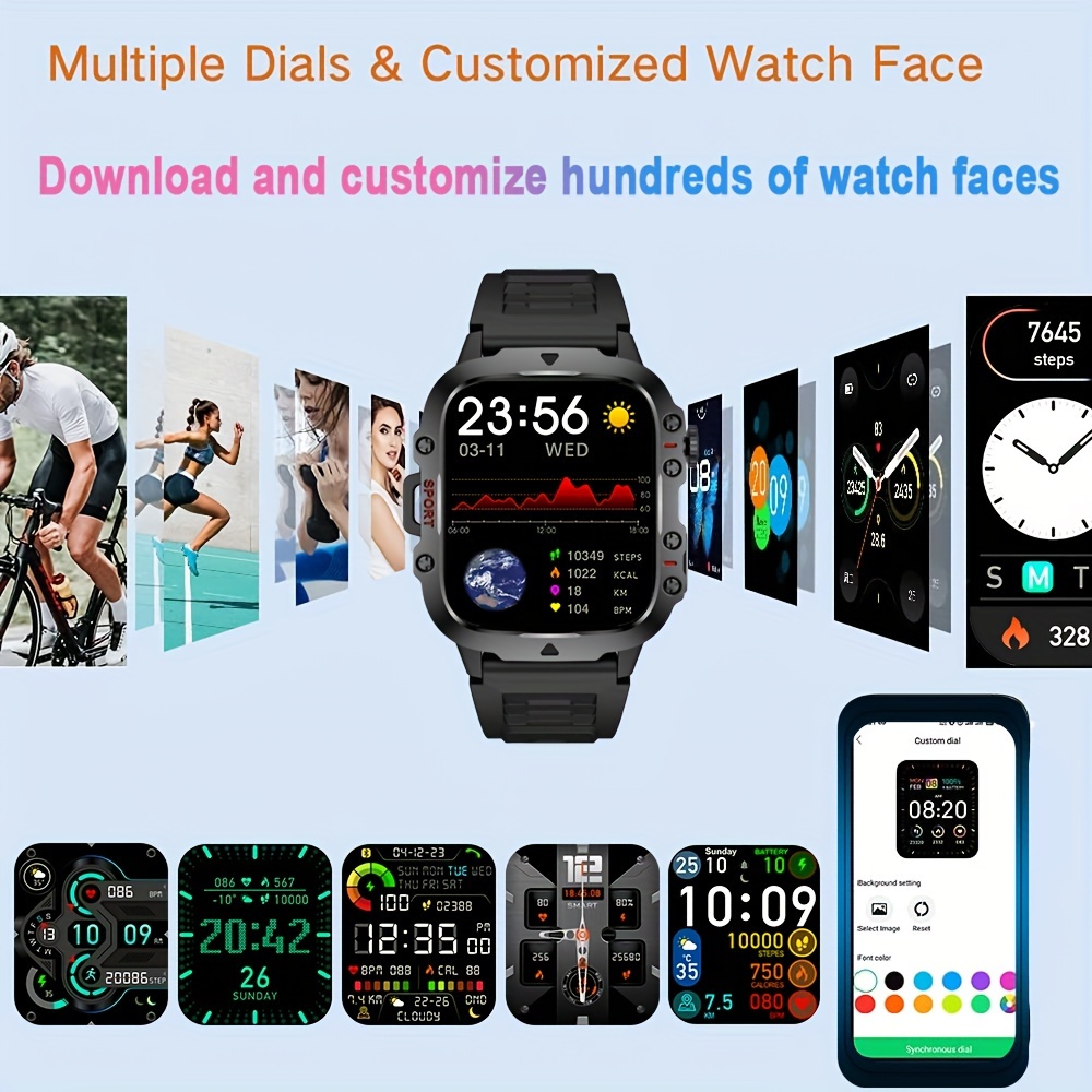 popular     smartwatch 1 96 full   wireless calling   sports       compatible with ios   perfect gift professional activity   420mah battery details 7