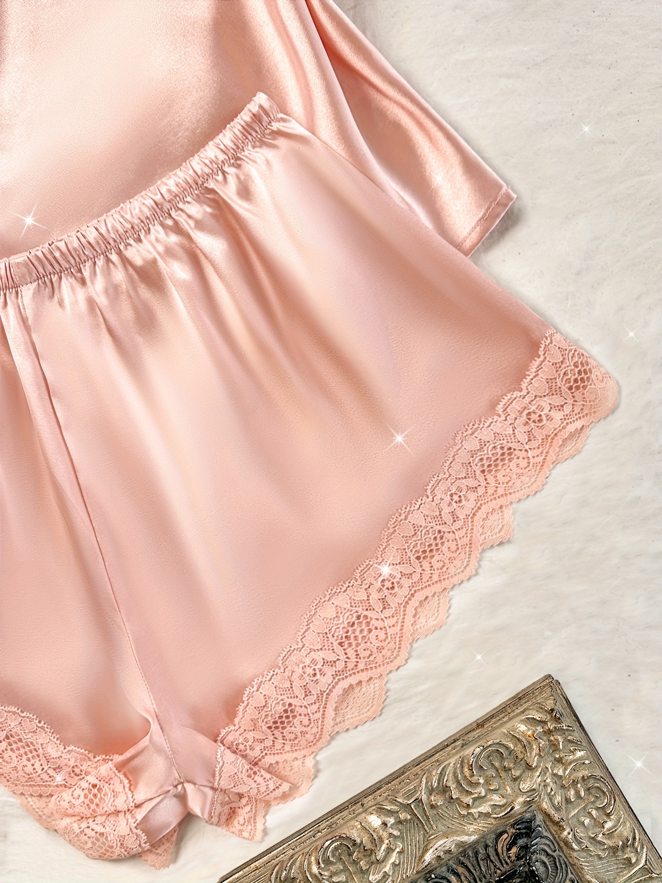 Pigiama Da Donna In Raso, 2 Pezzi, Senza Maniche, Set Notte In Seta Effetto, Elegante E Morbido - 3