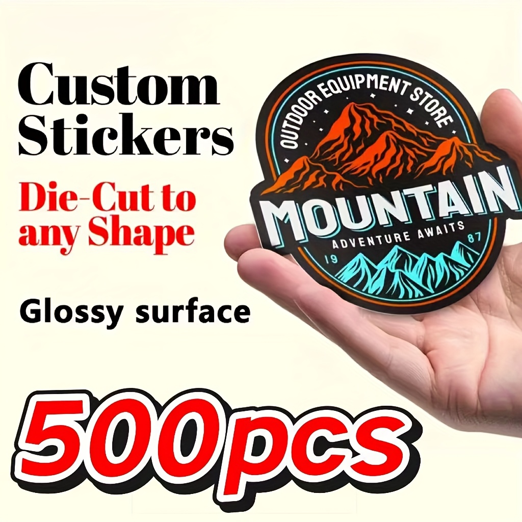 Image of 500 Custom-made High-quality Stickers -2-4 Inches- And Scratch-resistant-die-cut Shape -suitable For Glass, Metal And Wood Surfaces