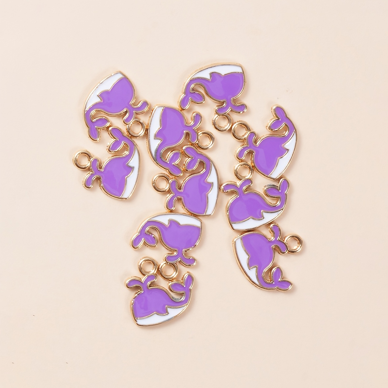 TEMU 10pcs Stainless Steel Colorful Whale Charms For Bracelet Making, Jewelry Diy Charms, Suitable For Diy Necklaces, Bracelets, Earrings, Bag Charms