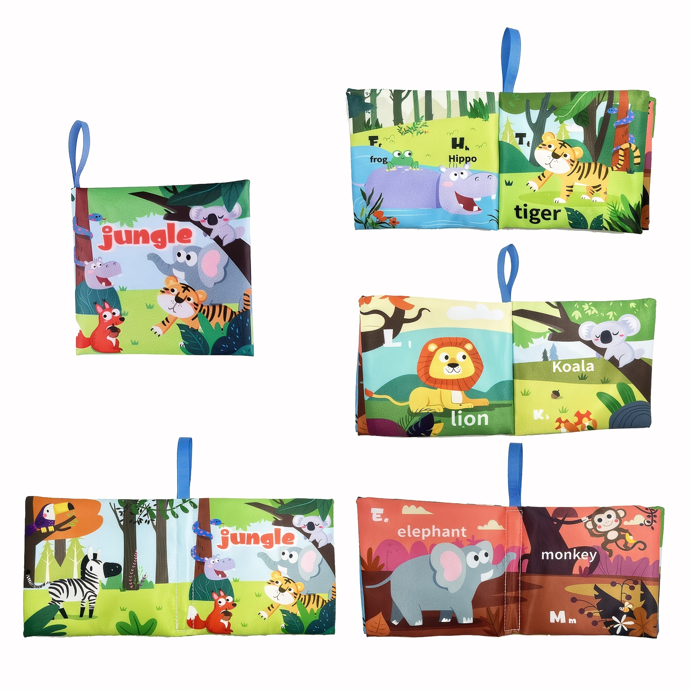 1pc Baby Cloth Book - Non-Tearable Soft Fabric, Ocean Animal & Multi-Theme Educational Toy with Interactive Learning Buttons, Infant Cognitive Development Book for Toddlers 0-3 Years (Pink/Green/Blue/Yellow), Baby Book, Sensory Stimulation, Vibrant Illustrations, Childsafe Material, Young Children