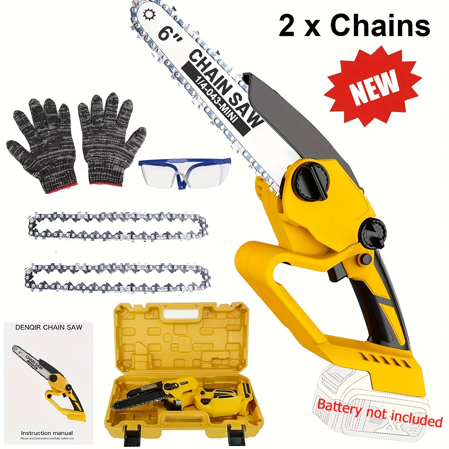 

Mini Chainsaw 6 Inch For Dewalt 20v Cordless Hand-held Pruning Saw