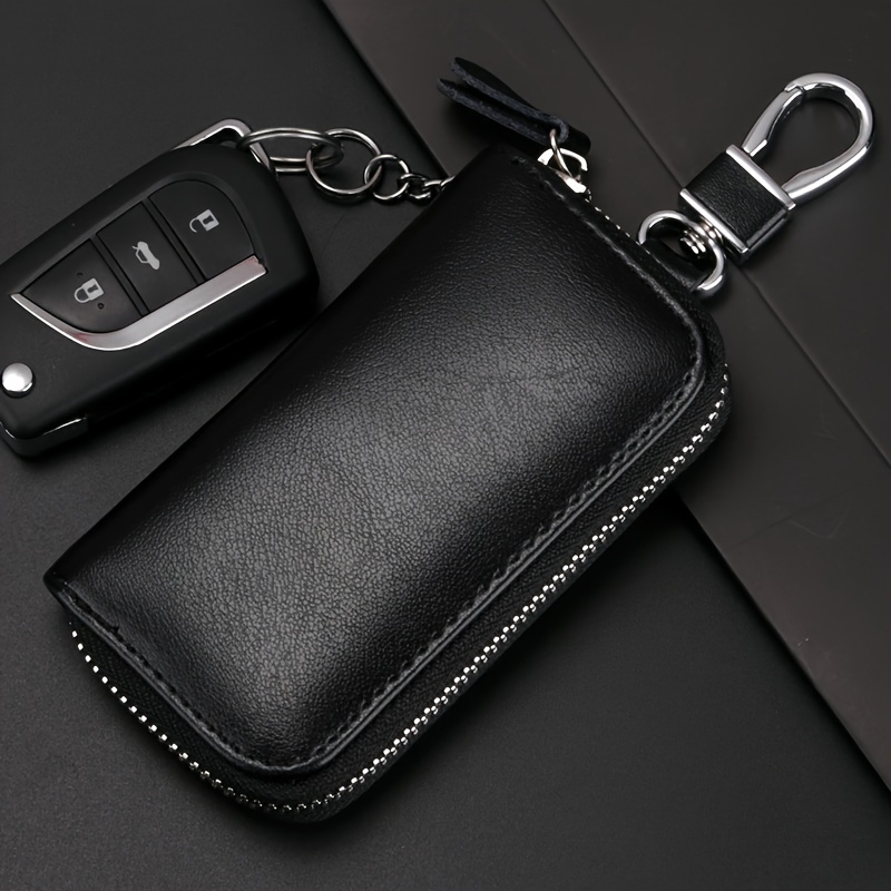 TEMU Casual Keychain Pouch, Black, Car Key With , - , Durable And For Commuting