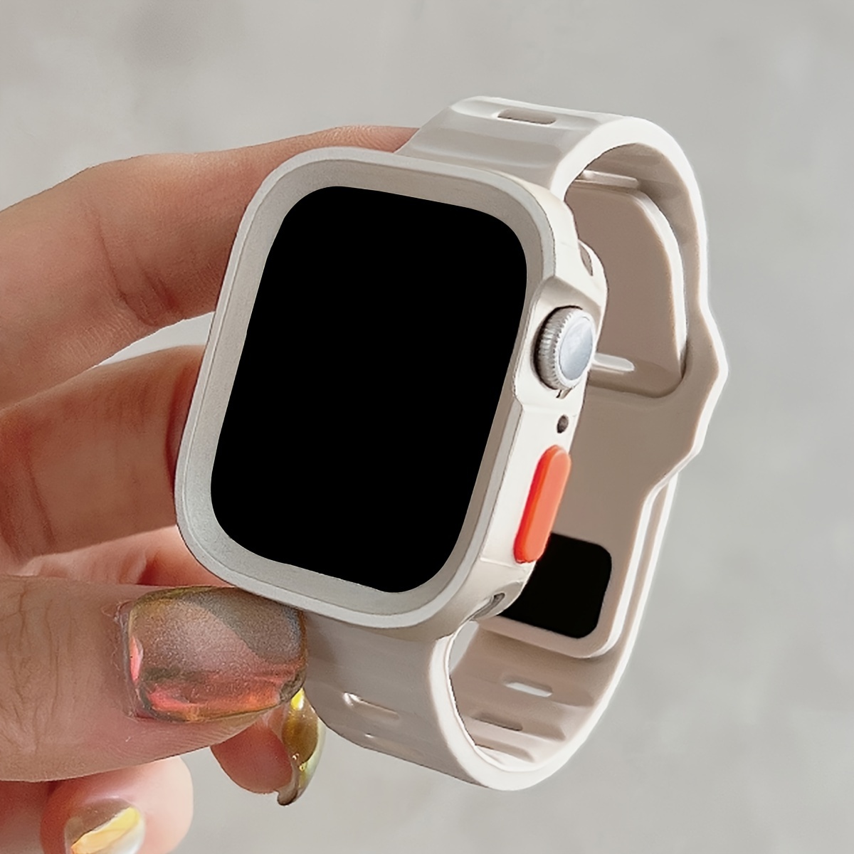 2pcs for Apple Watch Band & Case Combo - Adjustable Silicone Sport Strap with Hollow-Out Soft Protective Cover, Breathable Comfort Fit for Series 1-11/Ultra/SE, 38-49mm, Compatible with 40/41/42/44/45/46/49mm, Durable Protective Case Accessories