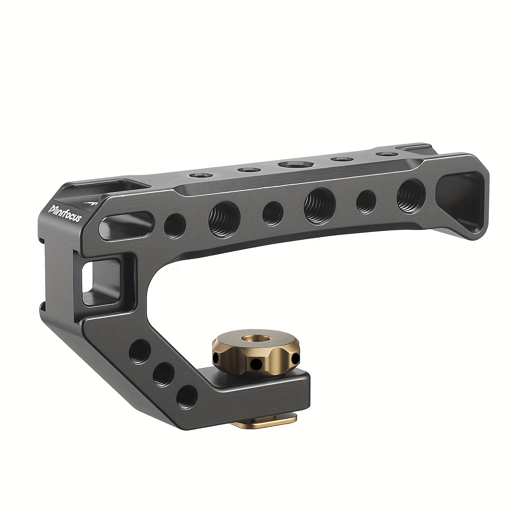 Heavy-duty Aluminum Alloy Camera Handle With 5 Cold Shoe Interfaces & 1/4" & 3/8" Screw Holes - Lightweight Top Handle For Camera Cage, Microphone/led Light/display