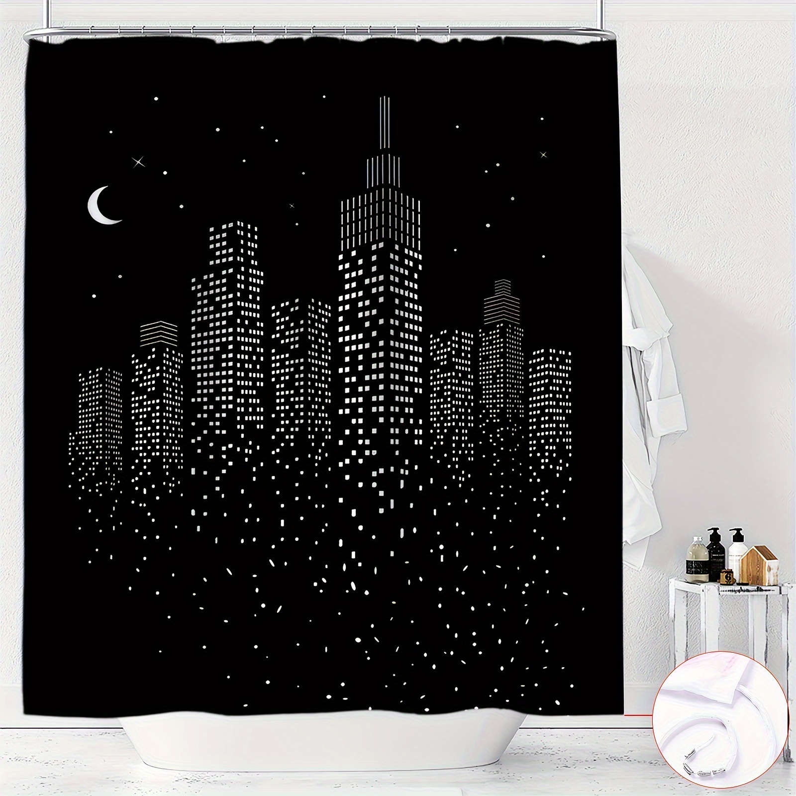 

Ywjhui 1pc Shower Curtain - Polyester, , Decorative Bathroom , , Includes 12