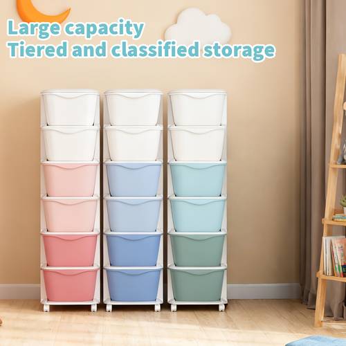 multi tiered storage rack with wheels 6 layer stackable drawer style storage cabinet and basket a multi functional home organizer for storing books and decorative items storage solution storage drawer units