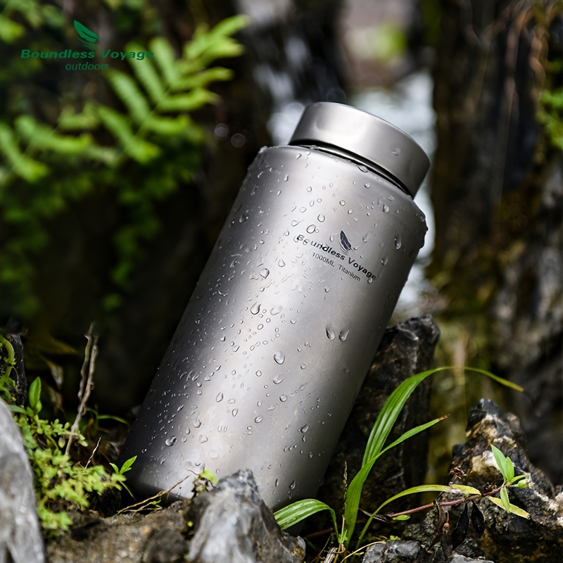 

Voyage 1l Pure Titanium Water Bottle - Lightweight, Portable & Sealed For Hiking, Camping & , Mountain, Single-layer