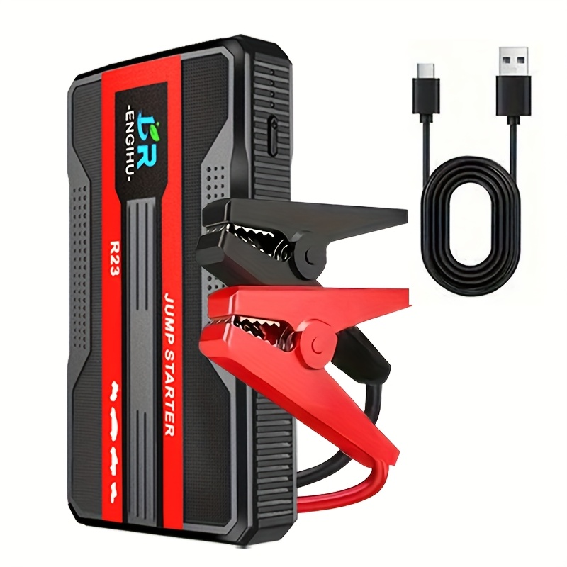 E-shop Heißer Deal: Tragbarer Auto-Startkabel mit LED-Taschenlampe, Notfall-Rettungswerkzeug, Powerbank mit SOS-Licht – Das perfekte Geschenk für
