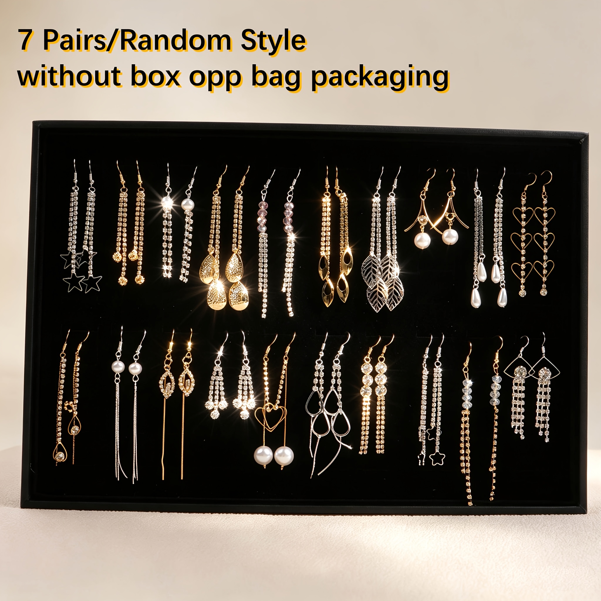 TEMU 7 Paires de Boucles d'Oreilles Tendance, Éblouissantes et Luxueuses pour Femmes, Accessoires de Bijoux pour Hommes et Femmes, Longues Boucles