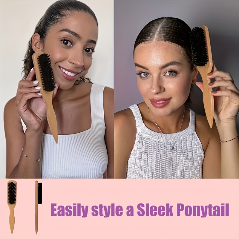 Bamboo Handle Hair Brush with Soft Bristles for All Hair Types