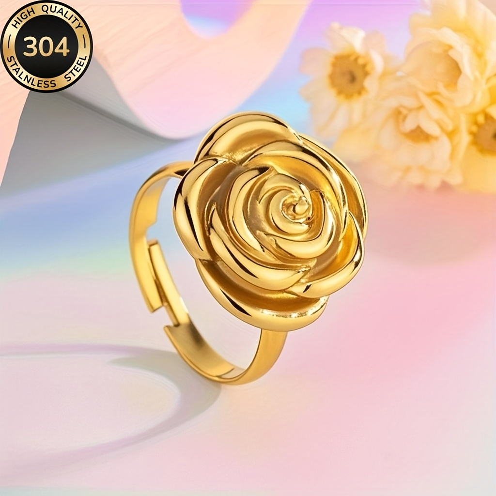 1 Elegant Vintage Golden Rose - Stainless , Suitable For Daily Wear And Romantic Parties