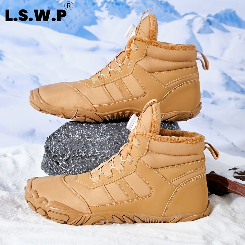 Men's Snow Boots for Outdoor Activities, Non-Slip Durable Soles