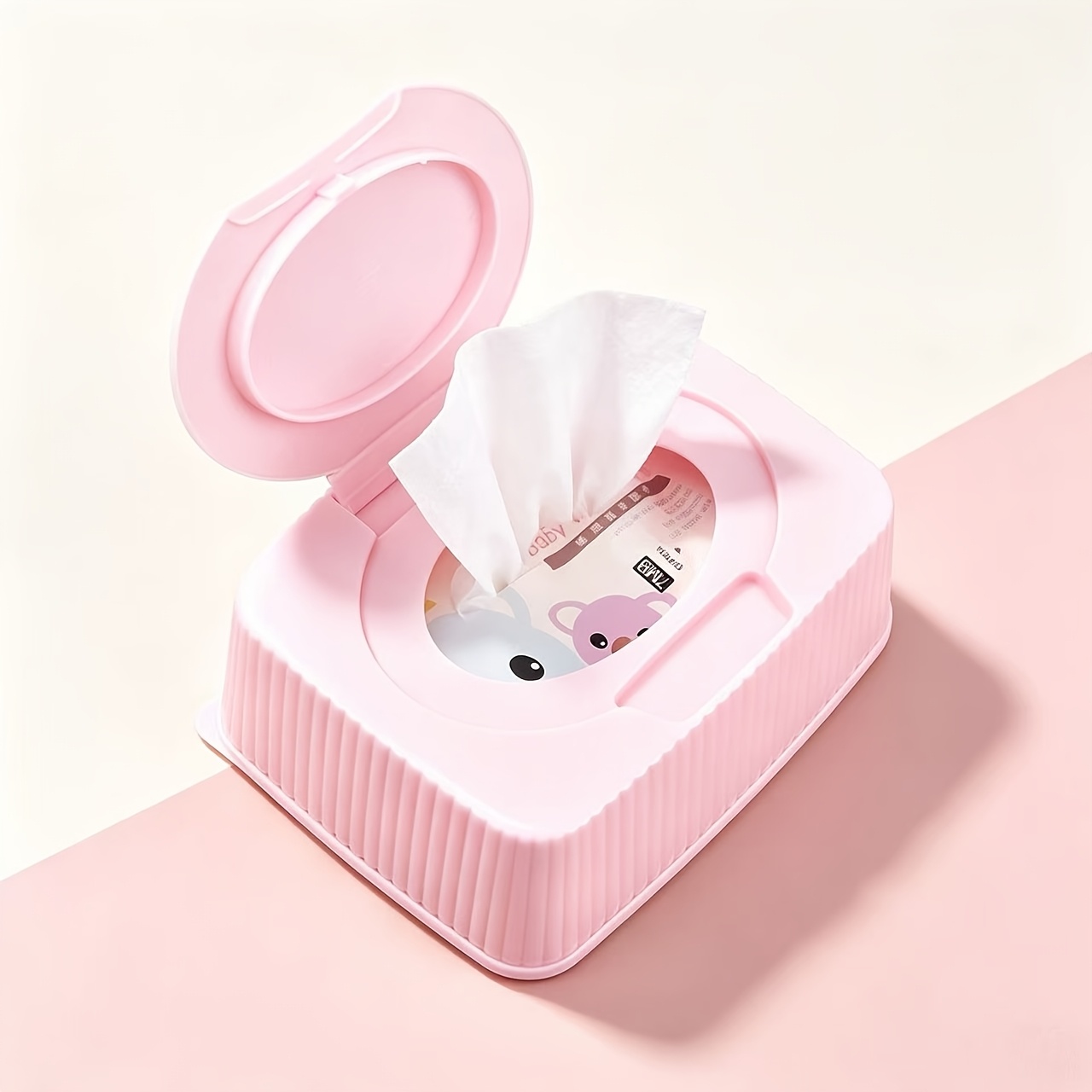 TEMU 1pc Pink Small-size Portable Wet Wipe Dispenser, Suitable For Travel Wet Wipe Tissue Box, Durable Pp Material, Outdoor Essential, For Luggage