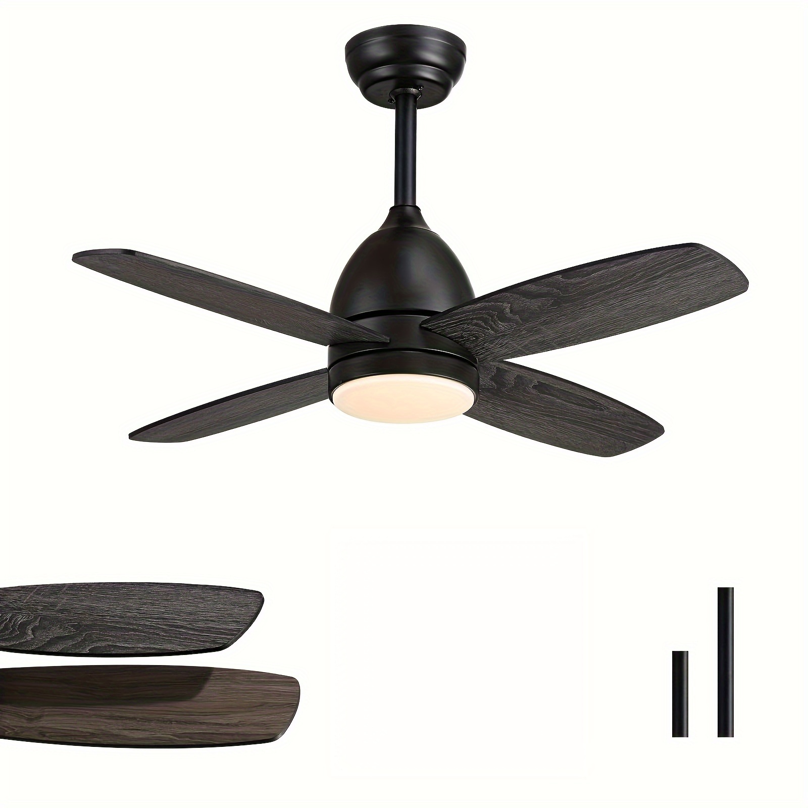 

Ceiling Fans With Lights And Remote, 38 In Low Profile Ceiling Fan With Quiet Reversible Dc Motor, 6-speed, Dimmable 3-color Led, Black Ceiling Fan For Bedroom, Patio, Indoor And Outdoor