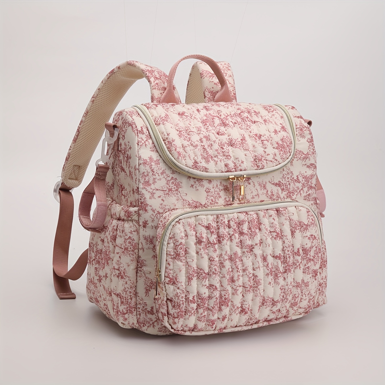 Image of Vintage Drawing Design Diaper Bag Convertible Diaper Bag Backpack, Diaper Bag, Into Tote Bag, Diaper Backpack, Stroller Bag And Crossbody Diaper Bag