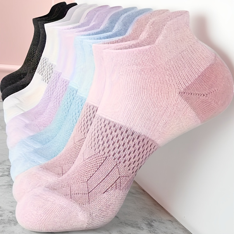 E-shop 5er-Pack Damen Kompressions-Knöchelsocken – Fußgewölbestütze & kurze Sportsocken, feuchtigkeitsableitendes, atmungsaktives Gewebe,
