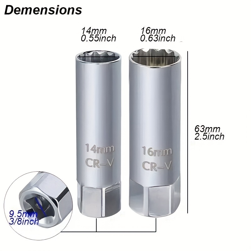 E-shop 14/16 mm Zündkerzenadapter-Set für Kfz-Mechatronik Reparatur und Installation Werkzeuge