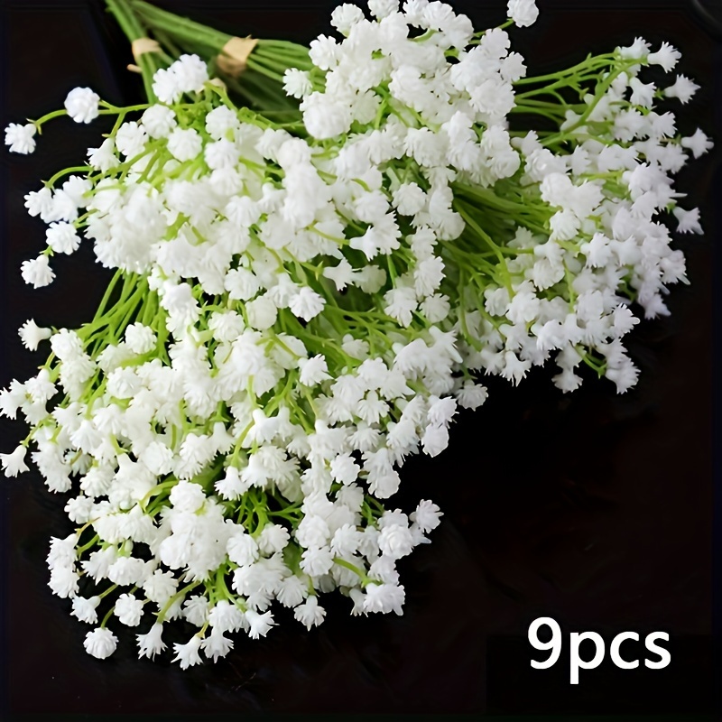 

3/9pcs White Baby Breath Artificial Flowers, Fake Gypsophila Bouquet, Wedding Flower Diy Bride Bouquets For Wedding Decoration