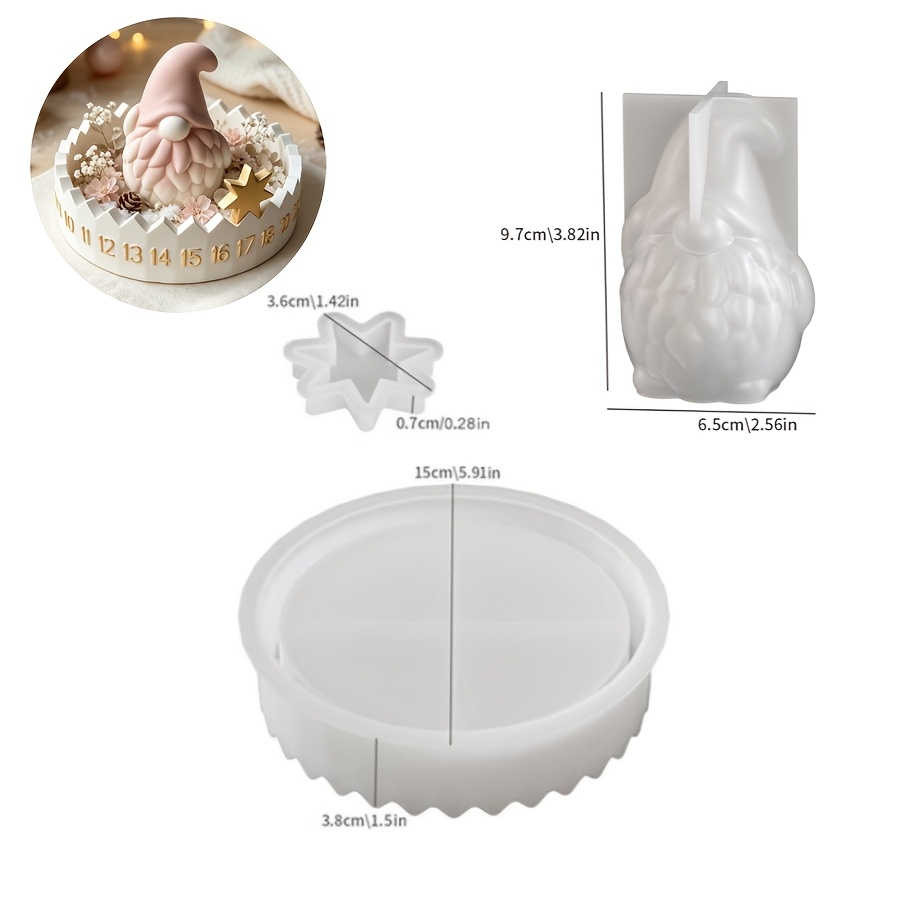 TEMU 3pcs Silike Lufei Resin Silicone Mold Suitable For Making Advent Calendar & Bearded Dwarf, European-themed Mold For Epoxy/plaster/candle Crafts,