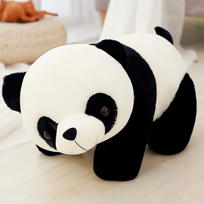 1pc   Doll - Cute Panda Plush-like Decoration with   Eyes & Fluffy Ears, Black & White Colors for Home, Car, Office Desk - Perfect Birthday/Christmas Gift for   - Compact Collectible Animal Decor, Car Accessory,   Design, Premium Fabric, Collectors Item