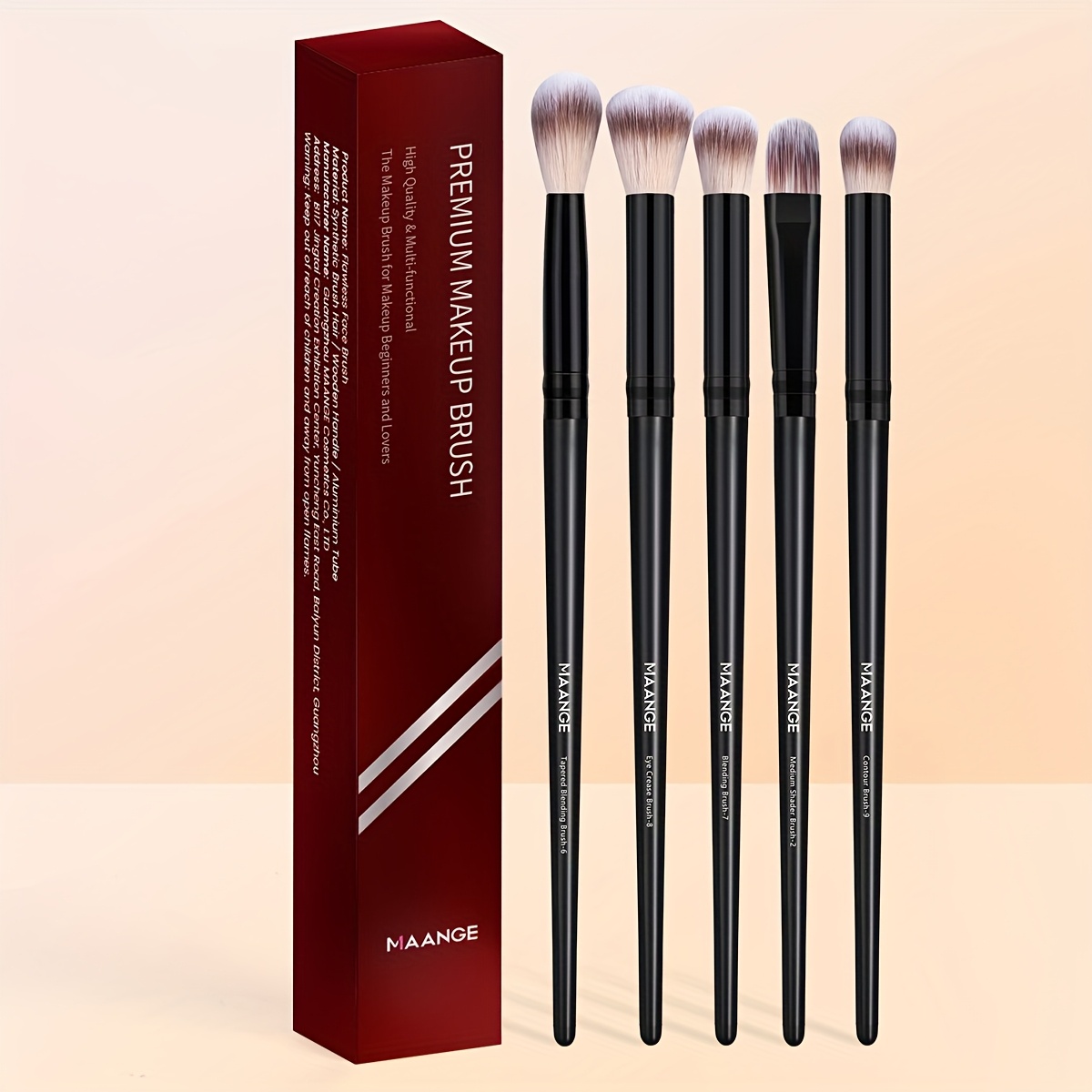 Image of Maange 5pcs Eye Makeup Brushes Eyeshadow Brush Eyebrow Brush Lip Brush Portable Makeup Tool Set Eye Makeup Suitable For Women's Gifts Valentine's Day Mother's Day